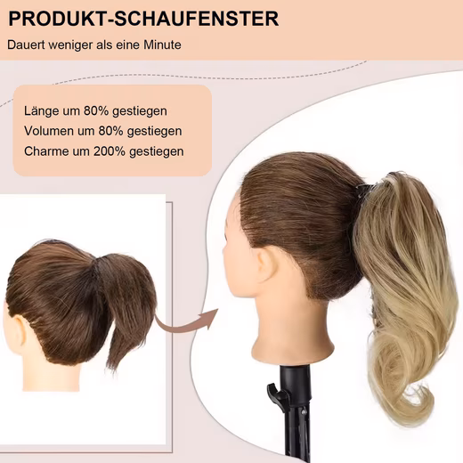 Synthetic hair extension, ponytail extension, curly ponytail with clip-in claw Natural Hair Extensions Hairpiece - Image 2
