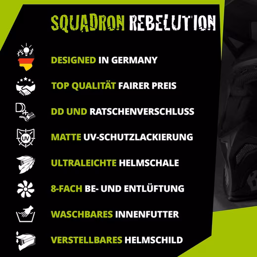 Motocross helmet Squadron Rebelution Yellow Two closures - Image 2