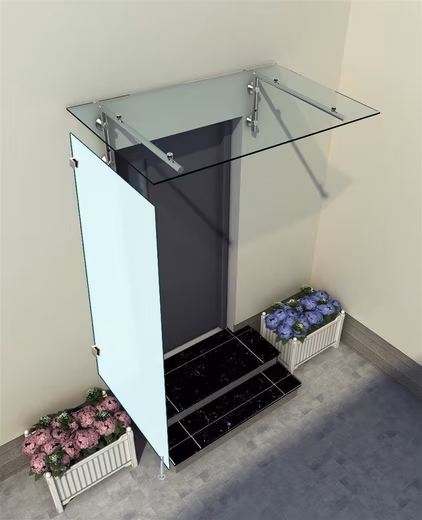 Canopy Glass Center Hagen 80x200x80 cm Side panel for canopies White