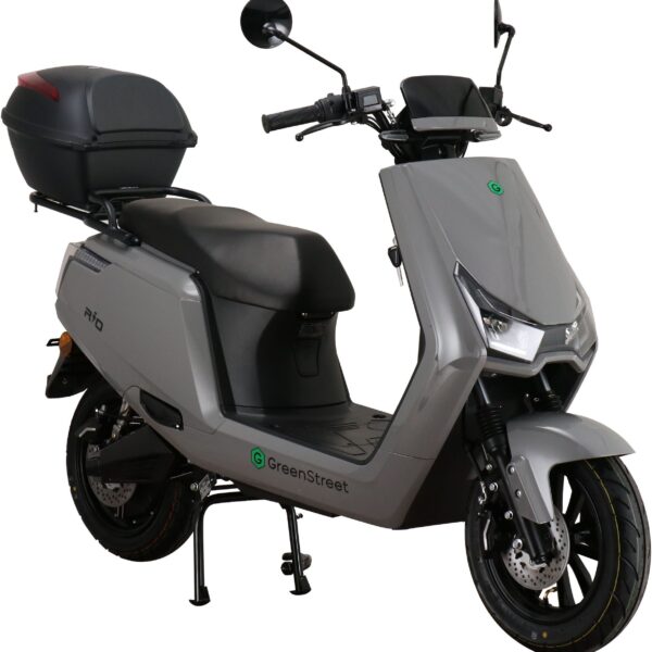 Rio 2000W 25 km/h electric moped, grey, including top case