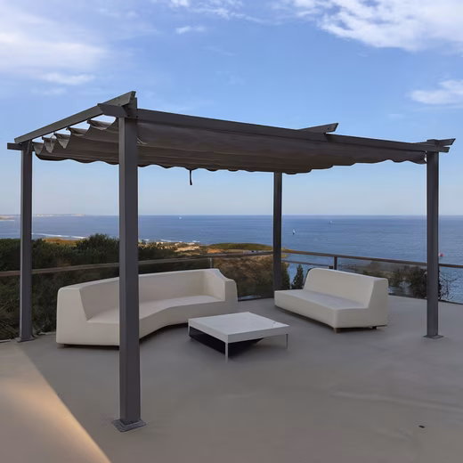 Osoltus 3x4 pergola extension roof with extendable roof, patio cover 9x9cm