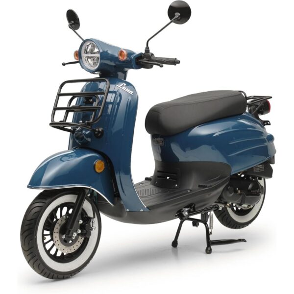 Luna scooter in grey, silver, blue or red