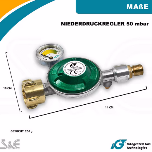 Pressure reducer 50 mbar gas pressure reducer gas regulator for camping propane gas bottle - Image 2