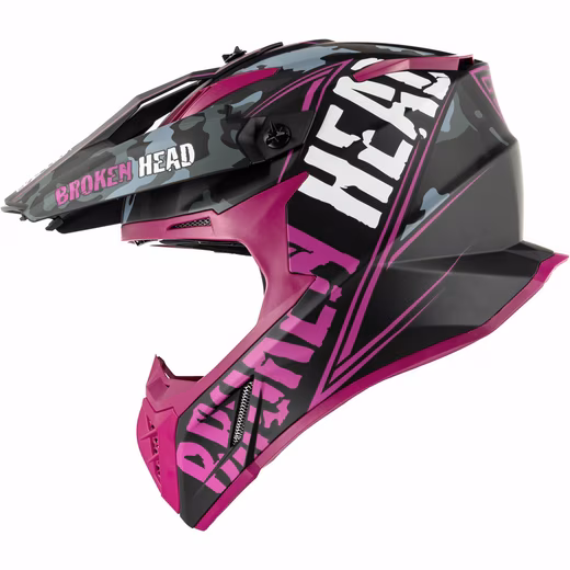 Motocross helmet Squadron Rebelution camouflage gray pink Two closures