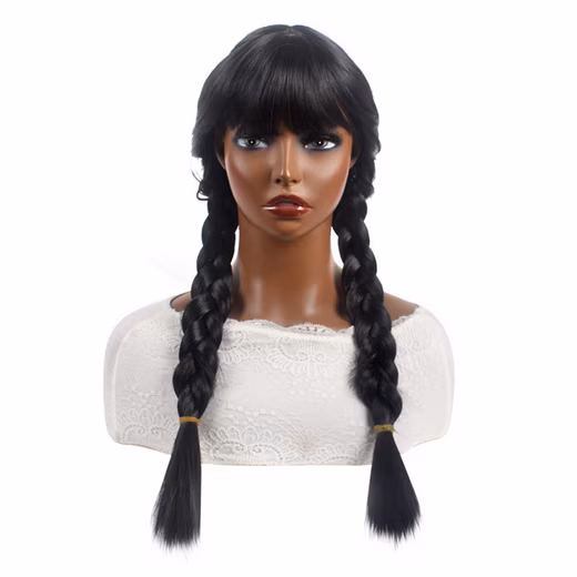 Synthetic Hair Wig Double Ponytail Wig - Long Hair Wig with Bangs