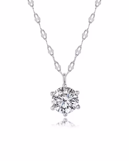 Necklace with Pendant 'Belle' Women's Necklace Silver 925 Solitaire Pendant (including packaging), 45cm necklace made of 925 sterling silver with solitaire cubic zirconia crystal