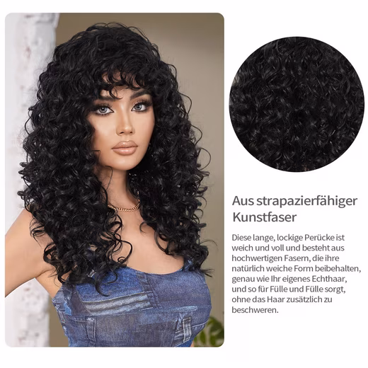 Synthetic hair wigs, women's wigs, prom wigs, long curly hair - Image 2