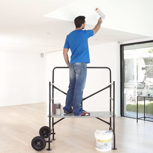 Work scaffold, work platform, scaffolding, construction scaffold, rolling scaffold, painter's platform, ladder, mobile scaffold