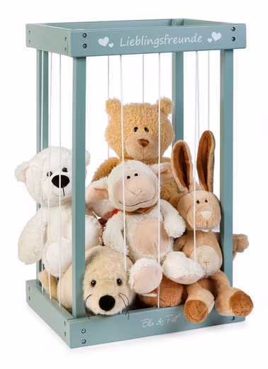 Wooden toy chest/stuffed animal box for storing cuddly toys (sage green) My zoo, stuffed animal storage, toy box, toy chest