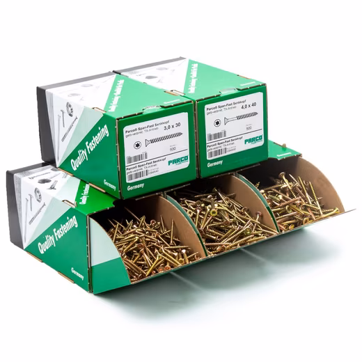 Screw and dowel set, chipboard screws, wood screws assortment, 1400/4900 pieces (1400 pcs), Torx drive, rust protection coating