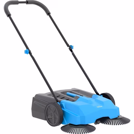 GKM 650 Manual Sweeper (Complete set, with rubber belt drive), three-brush sweeping system, XXL dirt container