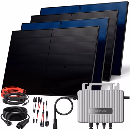 Balcony power plant 2000W BIFAZIAL FULLBLACK complete socket