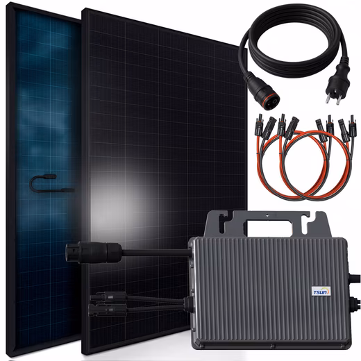 Balcony power plant 920W BIFACIAL FULLBLACK complete socket