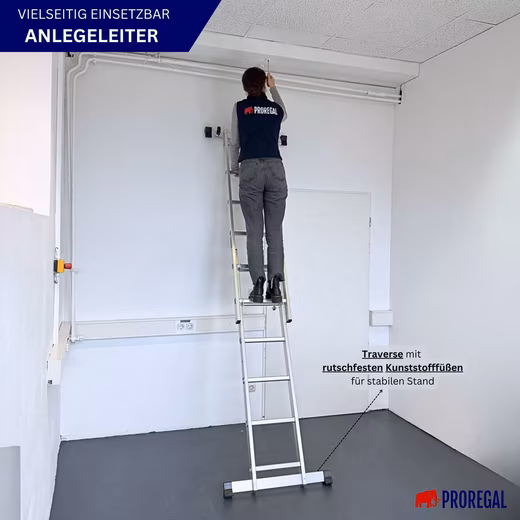 MULTISTEP 3-in-1 Aluminum Ladder/Step Ladder, 2x6 rungs, Load capacity 150kg - Image 3