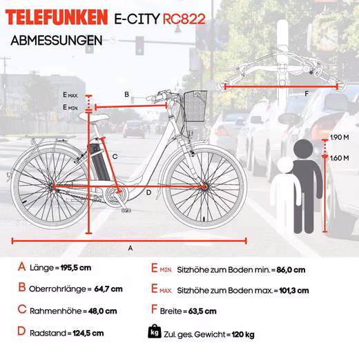 E-bike city bike all-rounder RC822 - Image 9