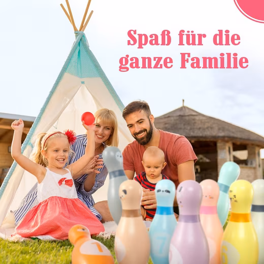 Children's Bowling Set - Skittle Game Family game, indoor & outdoor, robust and lovingly designed - Image 4