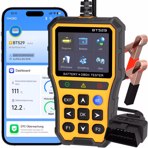 OBD2 Diagnostic Device BT529 Car Scanner Reader Engine Fault Code Reader Battery Test