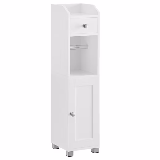 Bathroom cabinet, toilet cabinet, bathroom cupboard, bathroom shelf with adjustable shelf, waterproof feet, for small spaces