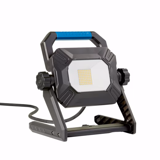 LED construction spotlight, work light, 55 watts, dimmable, robust housing, socket