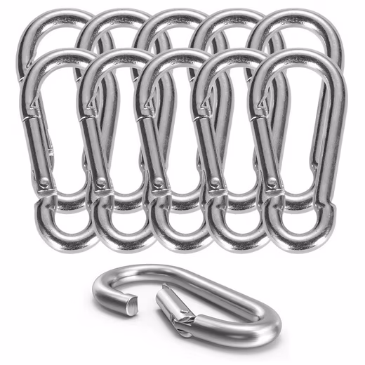 12x Carabiners 55 mm - Snap Hook Carabiners made of Aluminum Set of 12, 12 pieces, 12-part