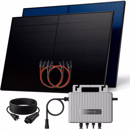 Balcony power plant 1000W BIFACIAL FULLBLACK complete socket
