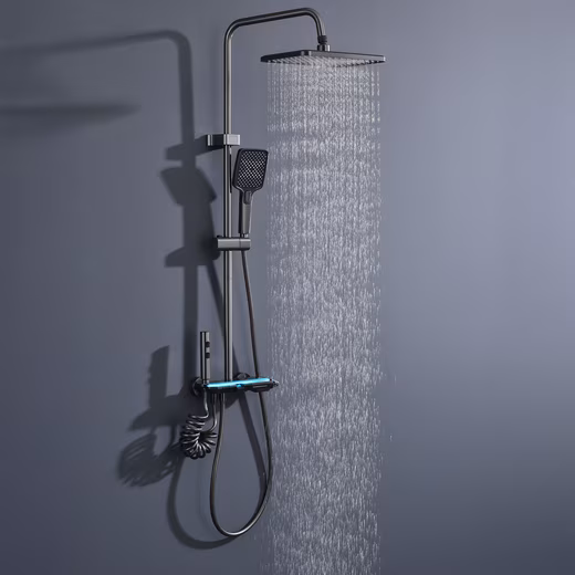Shower system, shower column, massage shower, rain shower, with ambient lighting