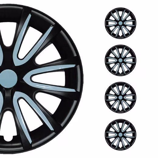 Wheel covers 4x Wheel covers 14 inch Black & Light Blue