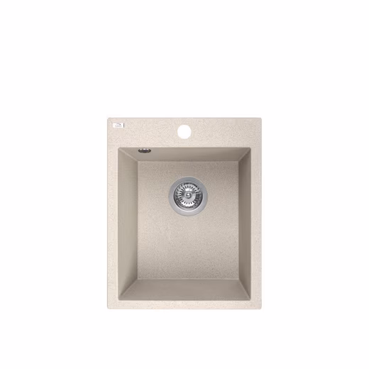Granite sink, built-in sink CHICHI made of granite (39 × 48 cm), 1 bowl, beige kitchen sink