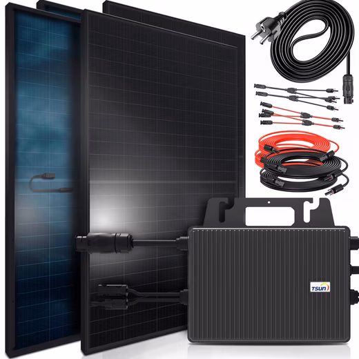 Balcony power plant 1840W BIFACIAL FULLBLACK complete socket