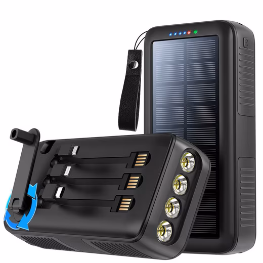 Power Bank, Wireless Solar Power Bank 20000mAh Solar Charger Power Bank