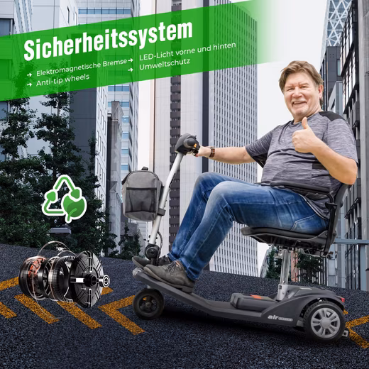 Electric mobility scooter, portable aluminum (lightweight but stable) - senior mobility scooter, 4-wheel scooter, foldable - Image 2