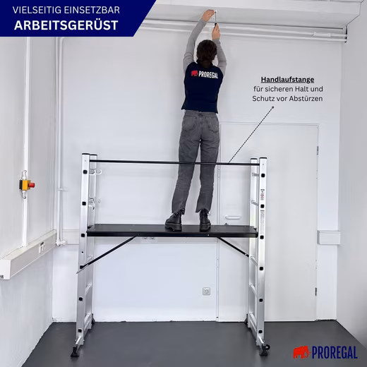 MULTISTEP 3-in-1 Aluminum Ladder/Step Ladder, 2x6 rungs, Load capacity 150kg - Image 4