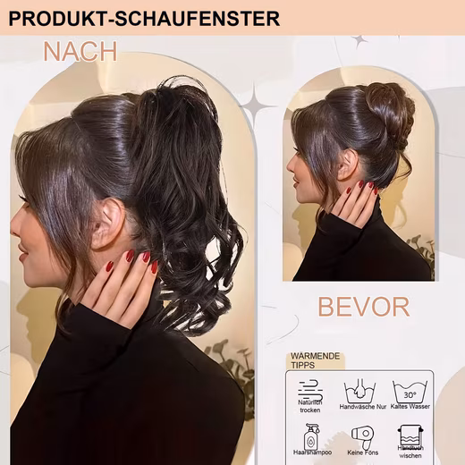 Synthetic hair extension, ponytail extension, curly ponytail with clip-in claw Natural Hair Extensions Hairpiece - Image 4