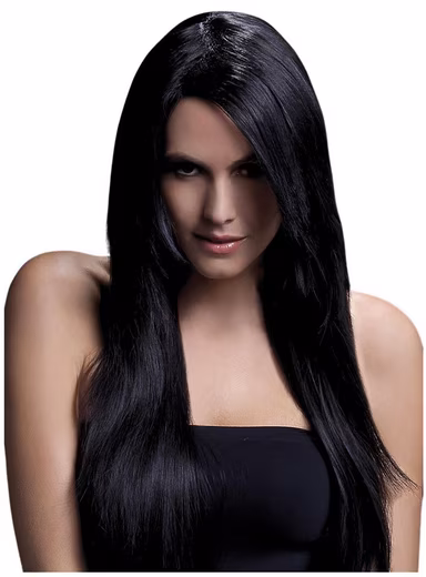 Costume Wig Long Straight Cut Black - Wig for Carnival High-quality synthetic hair wigs from the Fever Wig Collection