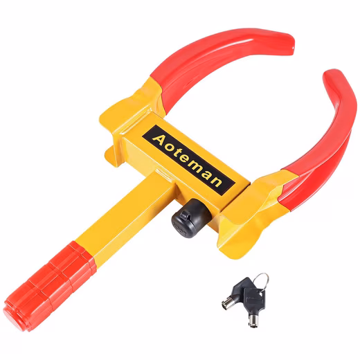 Multifunctional lock, wheel clamp, parking clamp with security lock (1-piece)