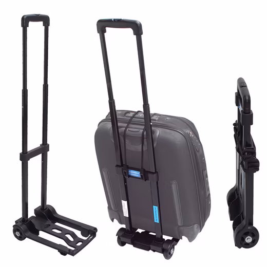 Mini folding hand truck, suitcase trolley, 25 kg capacity, luggage cart with height-adjustable handle