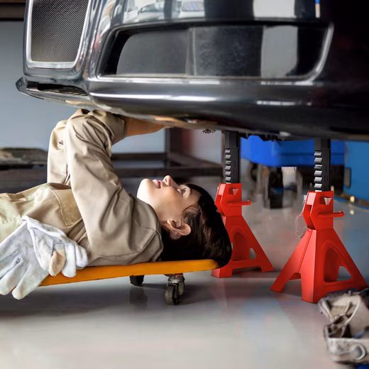 Under jack incl. safety pin, 10 steps height-adjustable