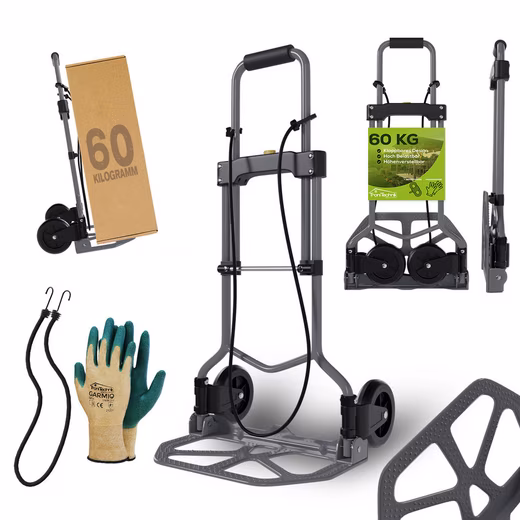 Sack truck, transport truck, hand truck, handcart, foldable, up to 60kg load capacity