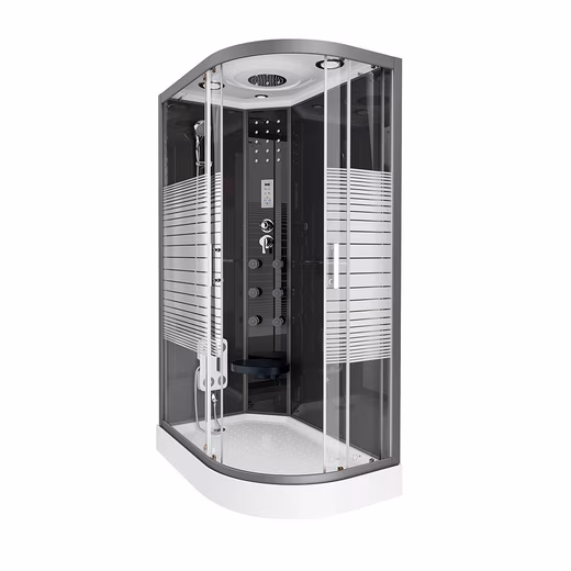 Corner shower enclosure BLACK PEARL - 120 x 80 cm Right