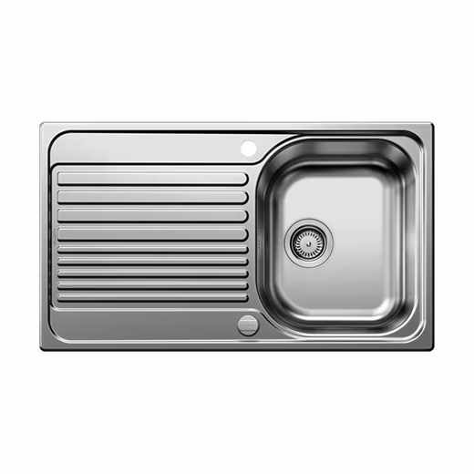 TIPO 45 S stainless steel sink with natural finish, including remote drain control