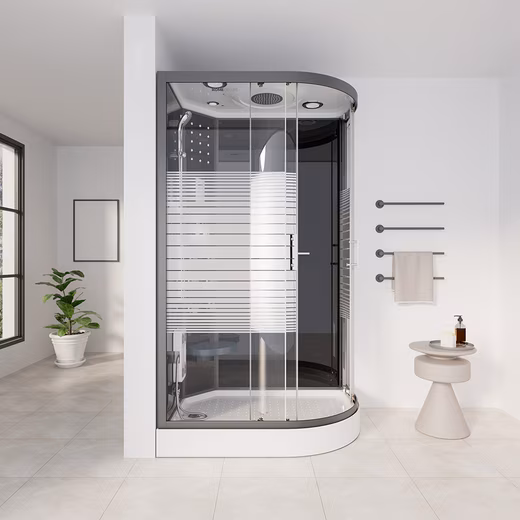 Corner shower enclosure BLACK PEARL - 120 x 80 cm Right - Image 3