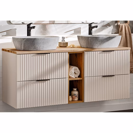 Double vanity unit ADELAIDE-56-CASHMERE