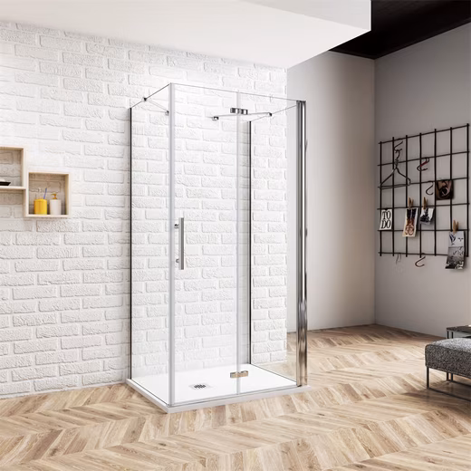 Complete shower unit 185cm U-shaped shower enclosure shower door hinged door folding door