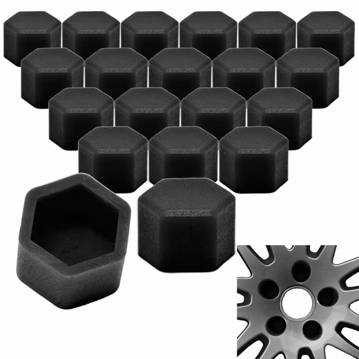 Wheel cap 20x wheel bolt silicone cap set cover SW19 19mm black