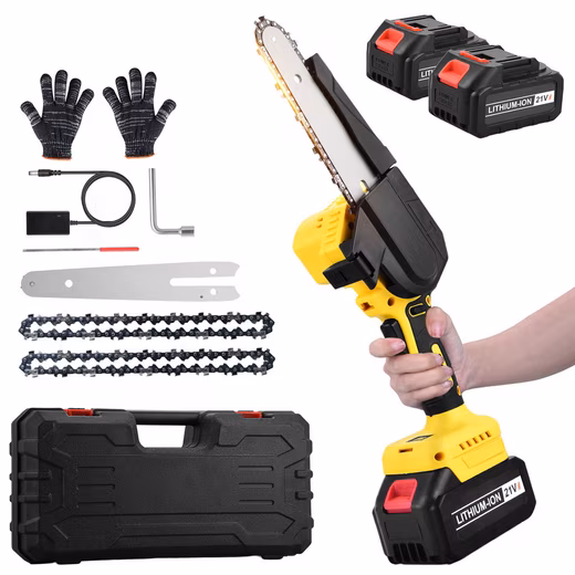 Battery-powered chainsaw, 6'' mini chainsaw, 650W brushless electric chainsaw