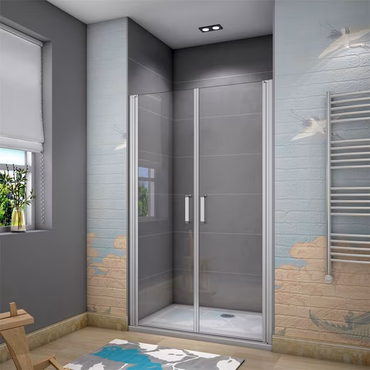 Shower swing door, shower enclosure, shower cubicle, shower door, swing door, pivot door, niche door