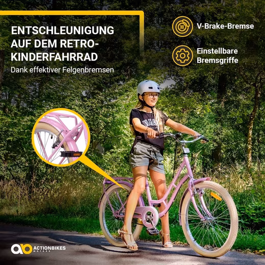 Retrostar children's bicycle for girls in pink - Image 3