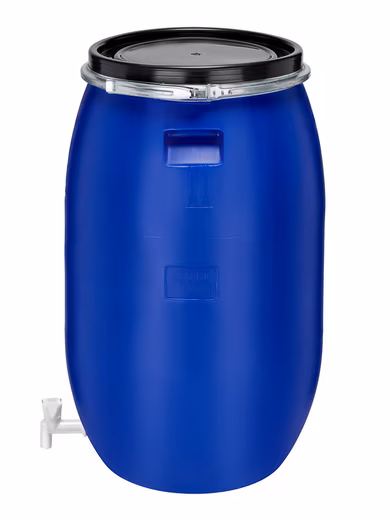 Rain barrel 120L wide-mouth drum with lid and tap made of HDPE for home & garden GD-0091