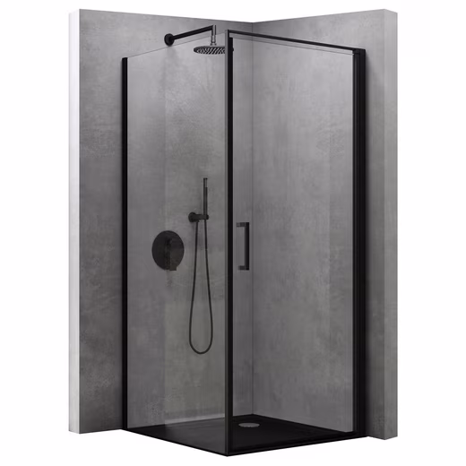 Corner shower cubicle, tempered safety glass, nano-coating, H: 195cm, Rav36-P