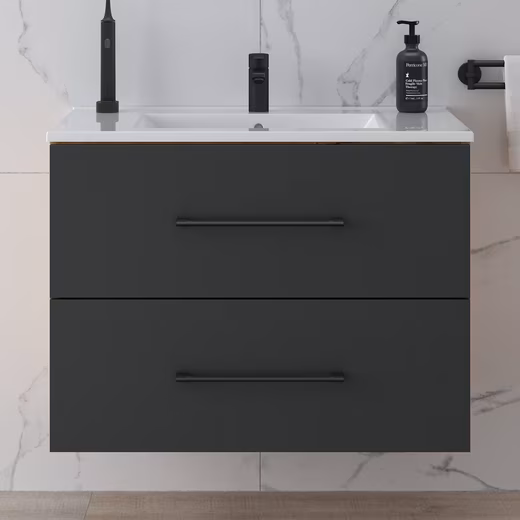 Vanity unit, vanity cabinet 70cm and 90cm, gold oak/anthracite
